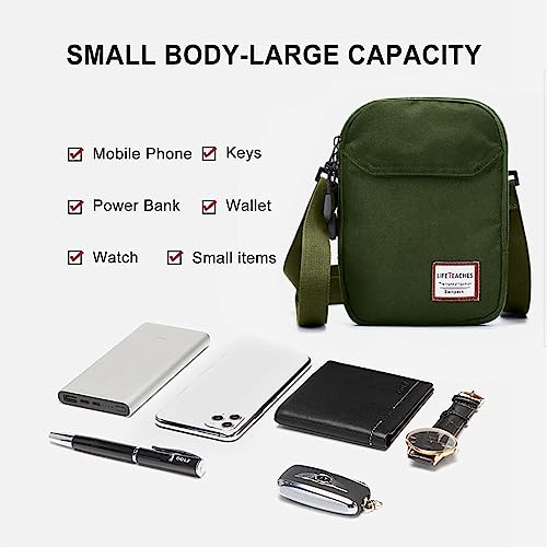 SEAFEW Mini Crossbody Bag Shoulder Bag for Men, Small Messenger Satchel Bag for Women - color: Green - Standard