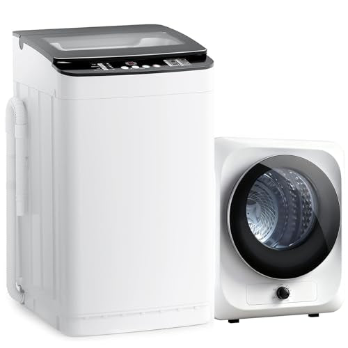 Auertech Portable Washer and Dryer Combo Set, 28 lbs Fully Automatic Washing Machine, 1.5 CuFt Portable Dryers, Compact Washer and Dryer for Apartment, RV, Dorm - color: White, size: 1.5 cu.ft + 28 lbs