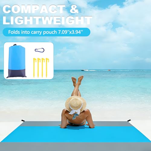 Decorwell Beach Blanket Waterproof Sandproof 110"x118" 1-8 Adults Extra Large Beach Mat Quick Drying Outdoor Picnic Mat Beach Accessories for Travel, Camping, Hiking - size: 110"x118" 1-8 Adults
