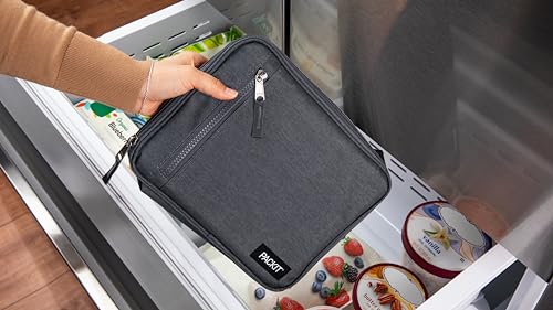 PackIt(R) Freezable Classic Lunch Box, City Charcoal, Built with EcoFreeze(R) Technology, Collapsible, Reusable, Zip Closure With Front Pocket and Buckle Handle, For Work Lunch - color: City Charcoal