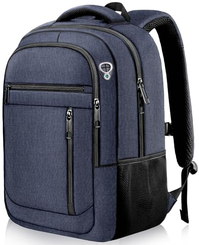 Travel Backpack, 40L Business Laptop Backpack with 17.3 Inch Laptop Compartment, Lightweight Daypack for Flight, Durable Water Resistant Bookbag, Hiking, Work Backpack for men, Blue - color: Blue, size: XX-Large