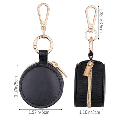 Portable Ring Holder Keychain, Mini Sports Jewelry Holder Box, Small Travel Ring Earring Stud Necklace Storage Case (Black) - color: Black
