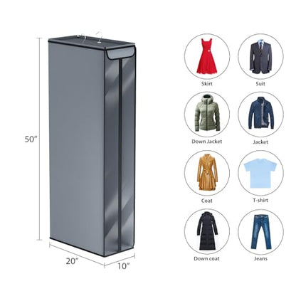 Univivi Garment Bags for Hanging Clothes 50", Hanging Garment Bags for Closet Storage with Large Clear Window, Garment Storage Bags for Suits, Coats, Dresses, 2 Pack - size: 50"-2PCS
