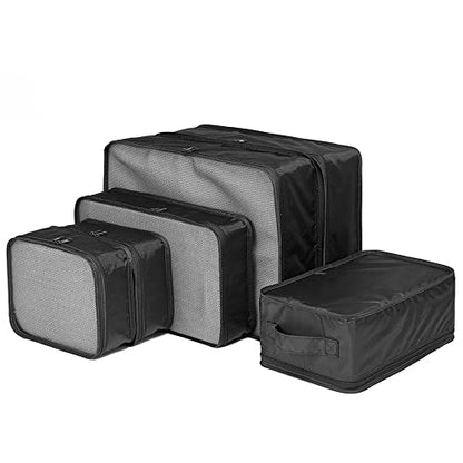 JJ POWER Travel Packing Cubes, Luggage Organizers with Shoe Bag - color: Black