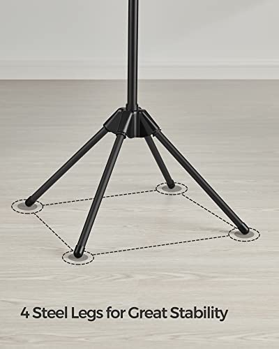 SONGMICS 2-Tier Clothes Drying Rack, 72-Inch Folding Laundry Drying Rack with 3 Rotatable Arms for Hangers, 24 Clips, Stainless Steel, for 27 Pieces of Clothes, Black ULLR512B01 - color: Black, style: 2-Tier-Clip