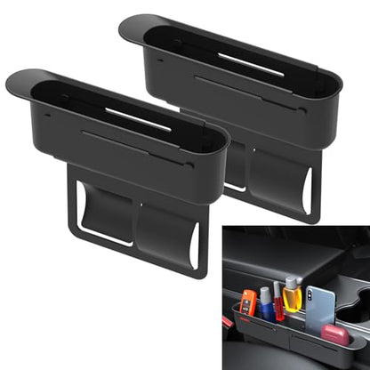 CYDZSW Car Seat Gap Filler 2Pack,Car Seats Side Inserts Organizer Guard Between Seat & Console Catcher Fillers Stop Things from Dropping (Black)