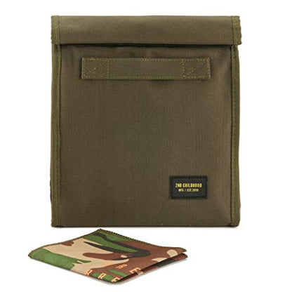 2nd Childhood Rolltop Lunch Bag for Work or School – Compact, Foldable & Low Profile Design – Insulated Reusable Bag with Handle – Slim, Durable & Stylish - 3.5L (Green) - color: Green