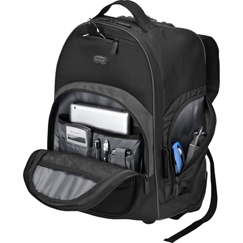 Targus 16 Inch Compact Rolling Backpack, Black - Wheeled Travel Bag Fits Laptops Up to 16” - style: Rolling Backpack