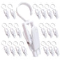 20 Pcs Plastic Swivel Hanging Hooks, Curtain Clips, Clothes Pins, Beach Towel Clips, Home Swivel Laundry Clips for Hats, Pants, Towels, Socks, Pants - color: White+20