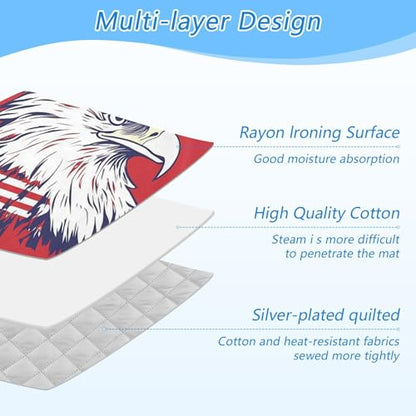 American Flag Bald Eagle Red Ironing Mat for Table top Portable Ironing Pad Blanket for Washer Dryer Countertop Travel - color: American Flag Bald Eagle Red