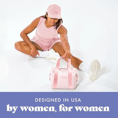 Fit & Fresh Remi Lunch Bag for Women Work – Neoprene Lunch Tote with Containers & Ice Pack, Reusable Meal Prep Lunch Box, Large Capacity, Machine Washable, Pink Gingham - color: Pink Gingham