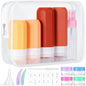 MODENGKONGJIAN 16 Pack Travel Bottles for Toiletries,TSA Approved Silicone Squeezable Travel Shampoo Bottles, 3oz Leak Proof Refillable Toiletry Cosmetic Containers (16PCS/Brown) - color: 16PCS/Brown