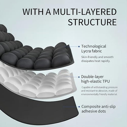1Pcs Seat Cushion, Travel Cushion Airplane Seat - Inflatable Airplane Seat Cushion for Travel.Suitable for Long Distance Sedentary People to Use,Easy to Carry, 3D Inflatable Airbag is Ergonomic - color: Black-42