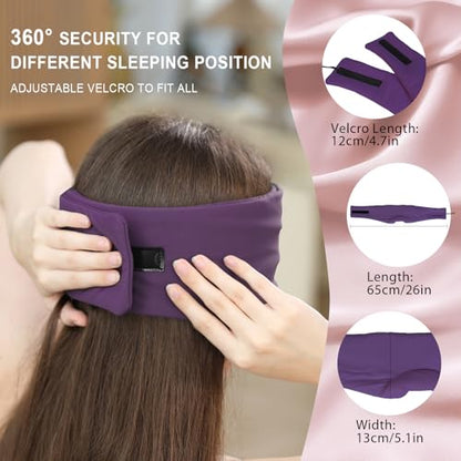 LC-dolida Sleep Mask with Bluetooth Headphones, Ice Silk Sleep Headphones with Bluetooth 5.4, Total Blackout Eye Mask for Sleeping, Sleep Soft Mask for Women Men, All Night Sleep, Travel(Purple) - color: Purple