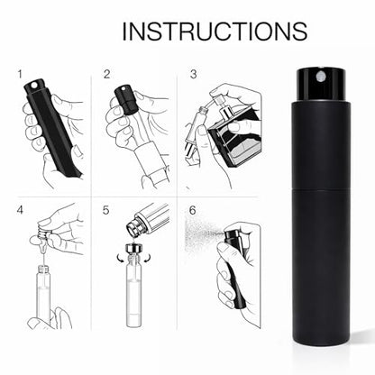 Travel Perfume Bottle Refillable 10ml 2-Pack Twist Up Cologne Atomizer - color: Gold and red
