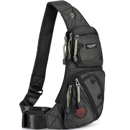 NICGID Sling Bag Chest Shoulder Backpack Crossbody Bags Casual Daypack for Men Women - color: Black