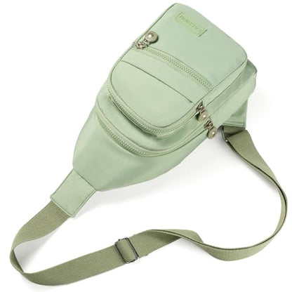 Banelu Small Sling Backpack Crossbody Bags for Women Men, Small Sling Bag Cross Body Bag Fanny Packs Crossbody Purses - Lights Green - color: D Light Green