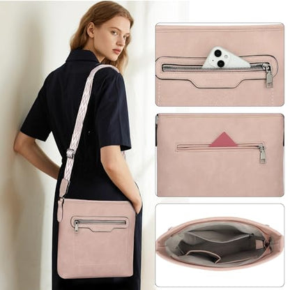 TANTOMI Crossbody Bags for Women Casual Crossbody Purses for Women Travel Shoulder Bag Handbags with Adjustable Strap - color: Dusty Pink