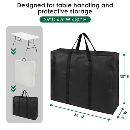Folding Table Storage Bag, Portable Carry Bag for 6FT Folding Picnic/Camp Tables, Waterproof Folding Tailgate Table Bags - 36" D x 5" W x 30" H - size: 6FT Folding Table Bag