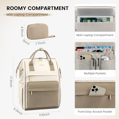 LOVEVOOK Laptop Backpack for Women,15.6 Inch Work Teacher Nurse Bag,Business Computer Backpack Purse with USB Port,Stylish Casual Daypack for Travel