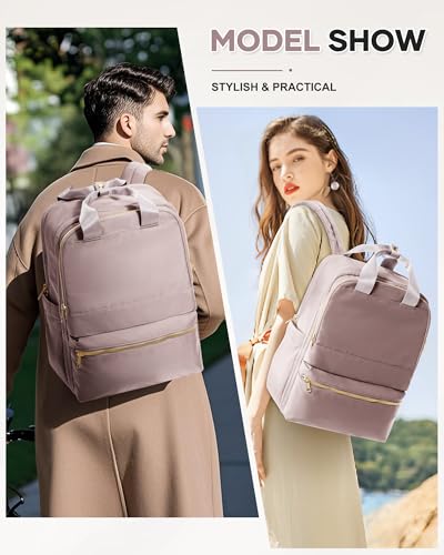 wepadre Carry On Backpack For Women Men Flight Approved Waterproof Travel Backpack With Laptop Compartment Personal Item Bag For Airlines Anti Theft Gym Backpack Casual Daypack Backpacks - color: Pink-purple