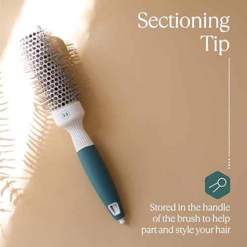 Professional Round Brush for Blow Drying - Small Ceramic Ionic Thermal Barrel Brush for Sleek, Precise Heat Styling and Salon Blowout - Lightweight Round Hair Brush (Barrel 1.3 inch, Bristle 2 Inch) - size: 1.3 Inch