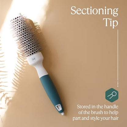Professional Round Brush for Blow Drying - Small Ceramic Ionic Thermal Barrel Brush for Sleek, Precise Heat Styling and Salon Blowout - Lightweight Round Hair Brush (Barrel 1.3 inch, Bristle 2 Inch) - size: 1.3 Inch