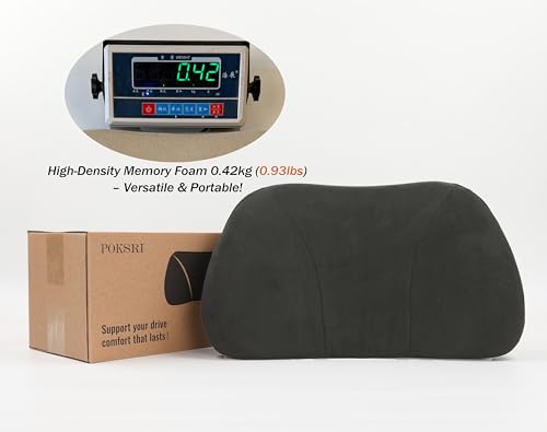 Lumbar Support Pillow,Back Pain Relief Cushion,fits tightly around the waist,Memory Foam,Skin-friendly Suede Fabric,fit Car Drive,Office chair,Rest seat,Improve Posture,Portable,15.5''Lx 8.7''H - color: Black
