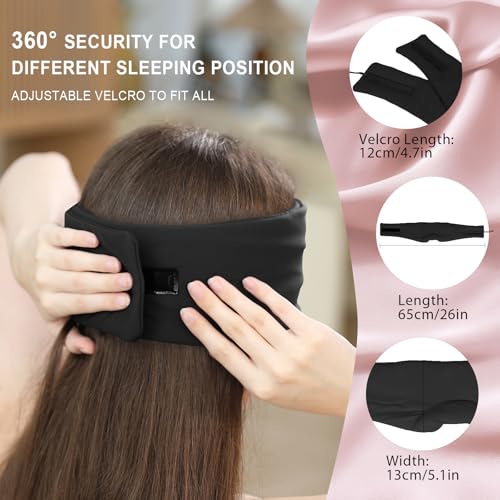 LC-dolida Sleep Mask with Bluetooth Headphones, Ice Silk Sleep Headphones with Bluetooth 5.4, Total Blackout Eye Mask for Sleeping, Sleep Soft Mask for Women Men, All Night Sleep, Travel(Black) - color: Black