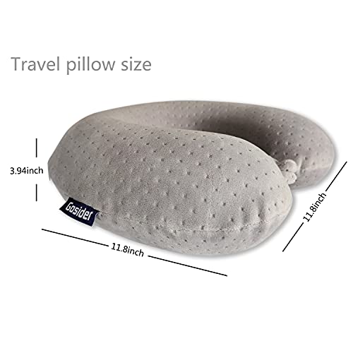 Memory Foam Travel Pillow, Comfortable Travel Neck Pillow U Shape, Support Neck and Head to Relieve Fatigue, Portable Neck Pillow Suitable for Planes, Trains, Self-Driving Cars - color: Gray
