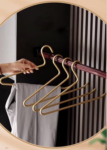 Premium Matte Gold Aluminum Pants Hanger 10 Pack, 13.7” Extra Smooth & Durable Metal Shirt Dress Hanger,Aluminum Alloy Hanger,Clothing Support,Clothing Hang - style: Golden Pants Hanger（10）