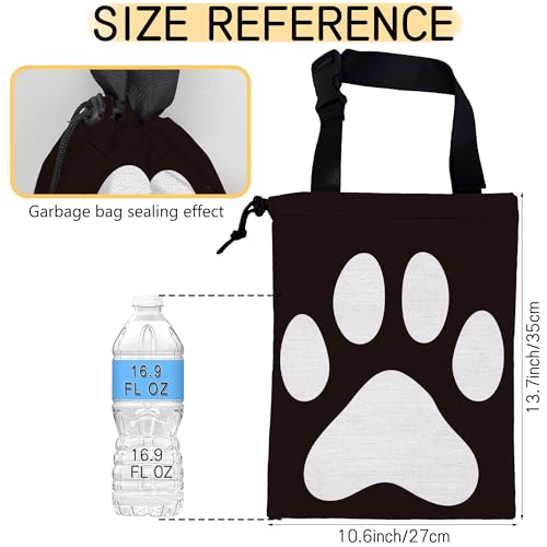 Dog Paw Car Garbage Bag, Small Car Trash Bag with Drawstring Closure and Adjustable Buckle for Car Back Seat, SUVs, Camping, Road Trips - color: Dog Paw