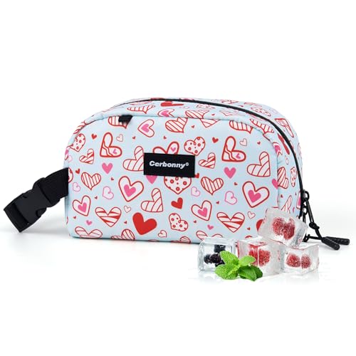 Cerbonny Small Cooler Bag, Freezable Snack Bag, Mini Cooler, Small Insulated Bag For Work,Travel, Picnic, Camping & Daily Use,Blue Heart - color: Blue Heart