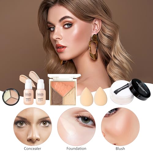 All-in-One Makeup Kit for Women & Teens | Full Face Makeup Set Including Foundation, Eyeshadow, Lipstick, Eyeliner & Brushes | Travel, Gift Box Bundle(40-Box) - color: 40-Box