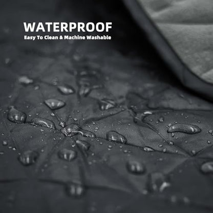 Large Outdoor Waterproof Blanket Extra Thick Fleece Stadium Blanket for Camping, Car, Pet, Picnics - Windproof, Wearable, Machine Washable 80" x 58" (Black Gray,Hooded) - color: Hooded-black Gray