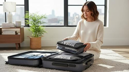 GOX Ultra Light 5 piece Packing Cubes Travel Luggage Organizer 1 Large 2 Medium 2 Small - color: Grey