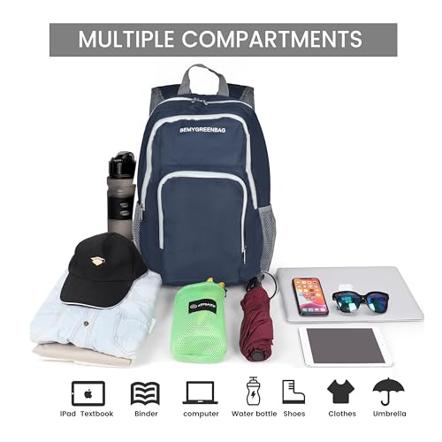 35L Foldable Waterproof Backpack For Outdoor Sports Travel Inside Wet Clothes Compartment Packable For Multiple - color: 3blue