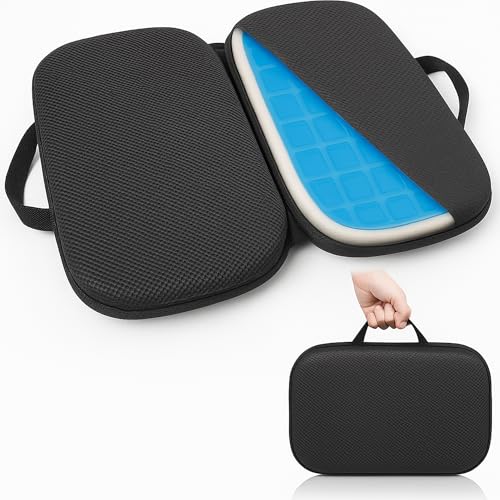 Sojoy 3 in 1 Foldable Gel Seat Cushion Featured with Memory Foam Breathable Seat Cushion for Pressure Relief (Size: 18.5“ x 15" x 2"，Black Mesh) - color: Black - Mesh
