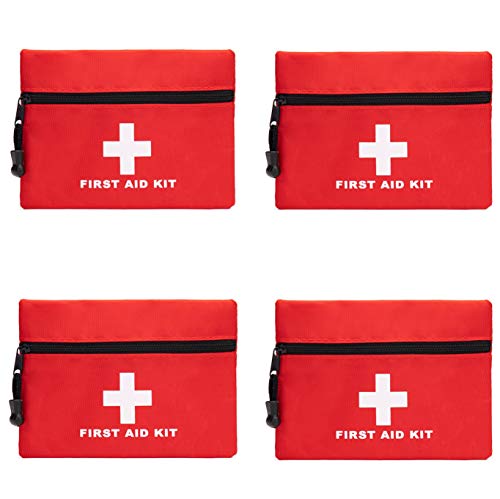 Red Emergency Pouch - Small Travel Rescue Pouch for Car, Home, Office, Kitchen, Outdoors - Empty First Aid Bag (6.3x4.3 4pcs) - style: 6.3x4.3inch 4pcs