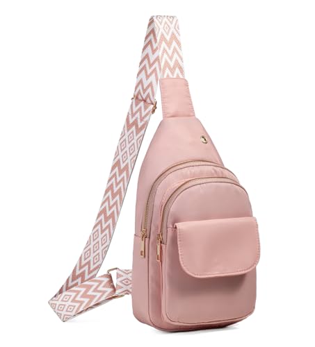 AOSTIHOT Crossbody Small Sling Backpack Sling Bag for Women, Chest Bag Daypack Crossbody for Travel Sport Running Hiking Multicolor - color: Multicolor Pink