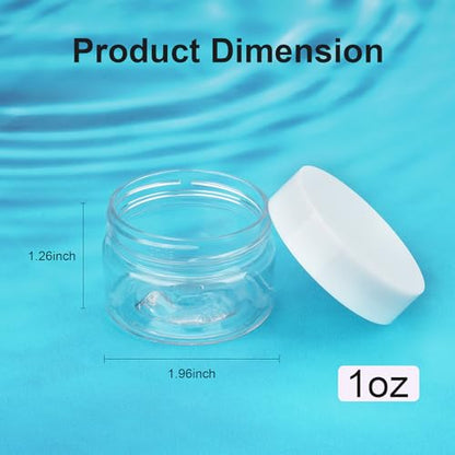 Cosywell Travel Jars Containers Plastic Cream Jars for Toiletries 1oz 4 Pack Empty Lotion Leak-proof & TSA Approved Bottles Accessories with Hard Sealed Lids for Cosmetic Makeup Face Cream (Clear) - color: C-1oz Clear