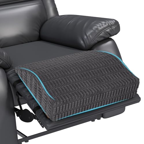 idee-home Recliner Leg Rest Cushion, Recliner Footrest Extender Pillow with Removable Corduroy Cover, Multi Purpose Ergonomic Foot Pillow Back & Lumbar Support Cushion for Bed Sofa Couch, Grey - color: Dark Gray, size: 20 X 17 X 5 In