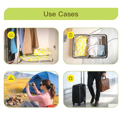 Vacuum Storage Bags for Travel & Home, Space Saver Reusable Seal Bags with Electric Pump, Saves 80% of Space. 14 Pack (4 Small, 4 Medium, 4 Large, 2 Jumbo) for Clothing, Comforters, Blankets, Pillows