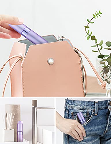 LISAPACK 8ML Atomizer Perfume Spray Bottle for Travel, Empty Refillable Cologne Dispenser, Portable Sprayer (Purple) - color: Purple
