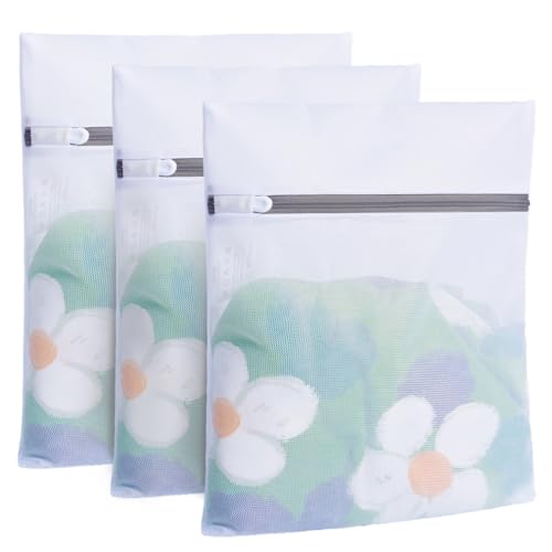 BAGAIL Laundry Bags Mesh Wash Bag for Intimates Lingerie and Delicates(3M) - color: Pearl White-Fine Mesh, size: 3M