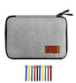 Travel Cable Organizer Bag Double Layer Waterproof Portable Electronic Accessories Organizer for USB Cable Cord Phone Charger Headset Wire SD Card with 10pcs Cable Ties(Grey)
