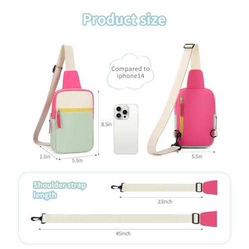 Birthday Gifts for 8 9 10 11 12 Year Old Teens Girls Kids, Fanny Pack Crossbody Bag Sling Belt Bags Purse, Dorm Travel Essentials for Girls Fashion, Preppy Tween Teen Girl Gift Trendy Stuff - color: Beige&Green