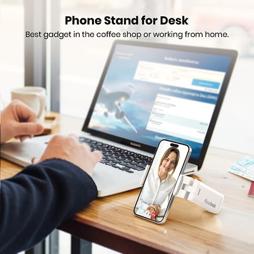 Klearlook Universal Flight Phone Holder, White, Foldable, 360 Rotation, Compatible with 4.7-6.9 Inch Phones - color: Pure White