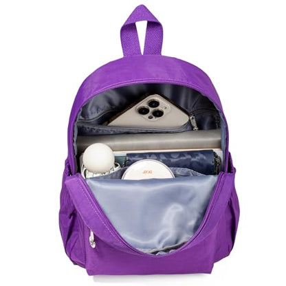AOTIAN Mini Lightweight 11.8 Inch Backpack Durable Travel Hiking Women and Girls Small Daypack, 7 Liters Dark Violet Purple - color: Dark Violet Purple