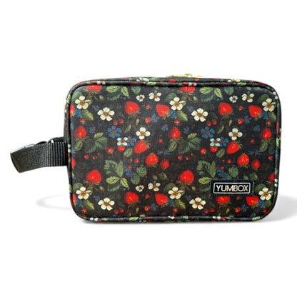 Yumbox Chill Snack Bag includes 2 Removable Gel Ice Packs, Freezable Cooler Bag for School Lunch, Work, Pre-school, Foldable, Spacious, Lightweight Strawberry Fields Print - color: Strawberries
